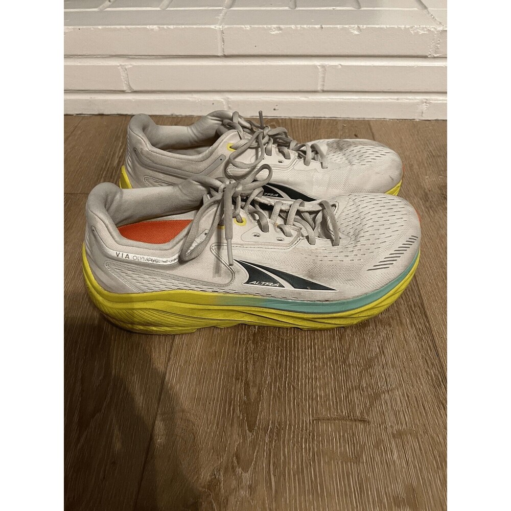 Altra Via Olympus Low Men’s 11.5 White Yellow Trail Running Shoes Sneakers